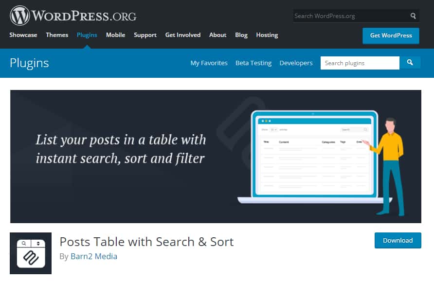 Posts Table with Search & Sort
